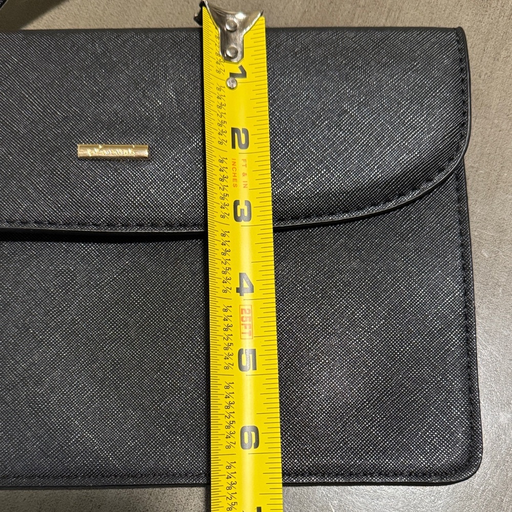 Classic Black Wristlet Clutch with Gold Accent - Picture 3 of 5